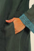 Embroidered long coat in cotton with hoodie